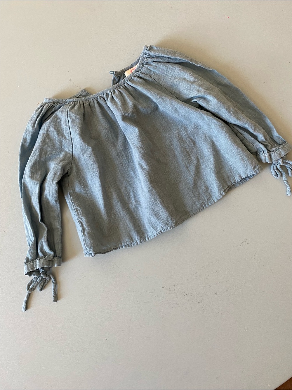 GB girls 3T light blue long sleeve peasant blouse